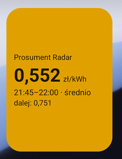 Widżet na ekranie głównym